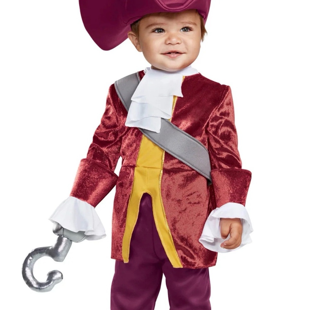Disney Peter Pan Captain Hook Classic Pirate Infant Costume 6-12 M
NO HOOK -HAT